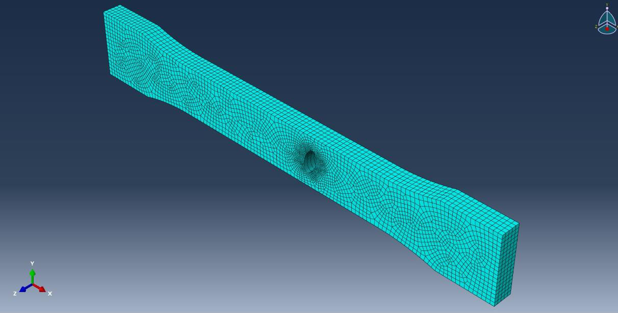 Refined mesh ABAQUS model